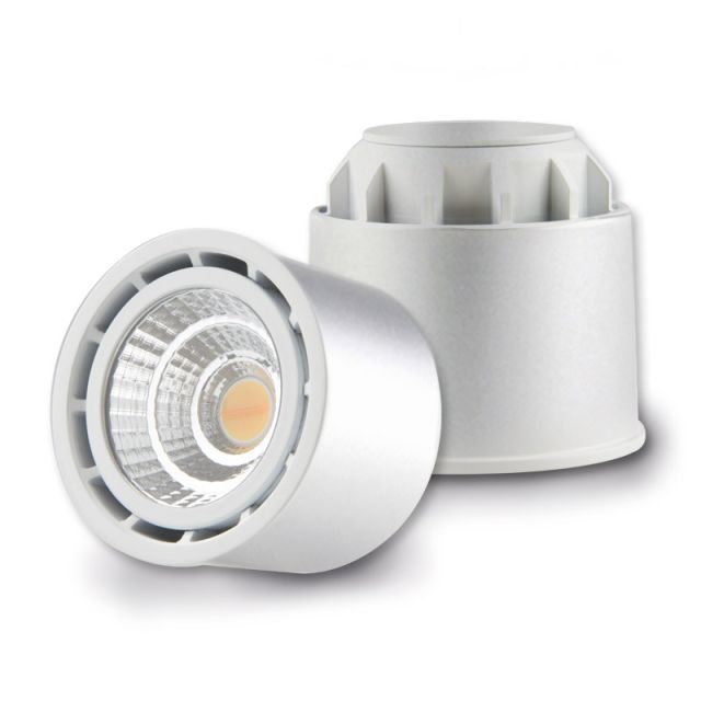 LED GU10 Strahler, silber, 10W, 45°, rund, 2000-2800K, CRI99, Abendsonne dimmbar